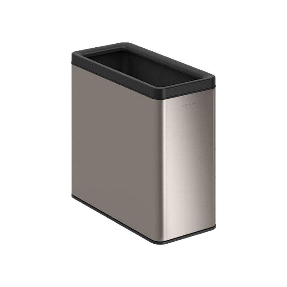 Kohler® K-31313-ST Open-Top Trash Can, 3 gal, 13-7/16" L, Stainless Steel/Plastic