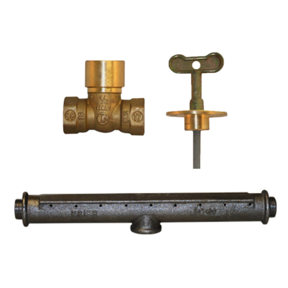 Prier® C-71BR Hearthglow Log Lighter Kit w/ C-67 Valve, Brass
