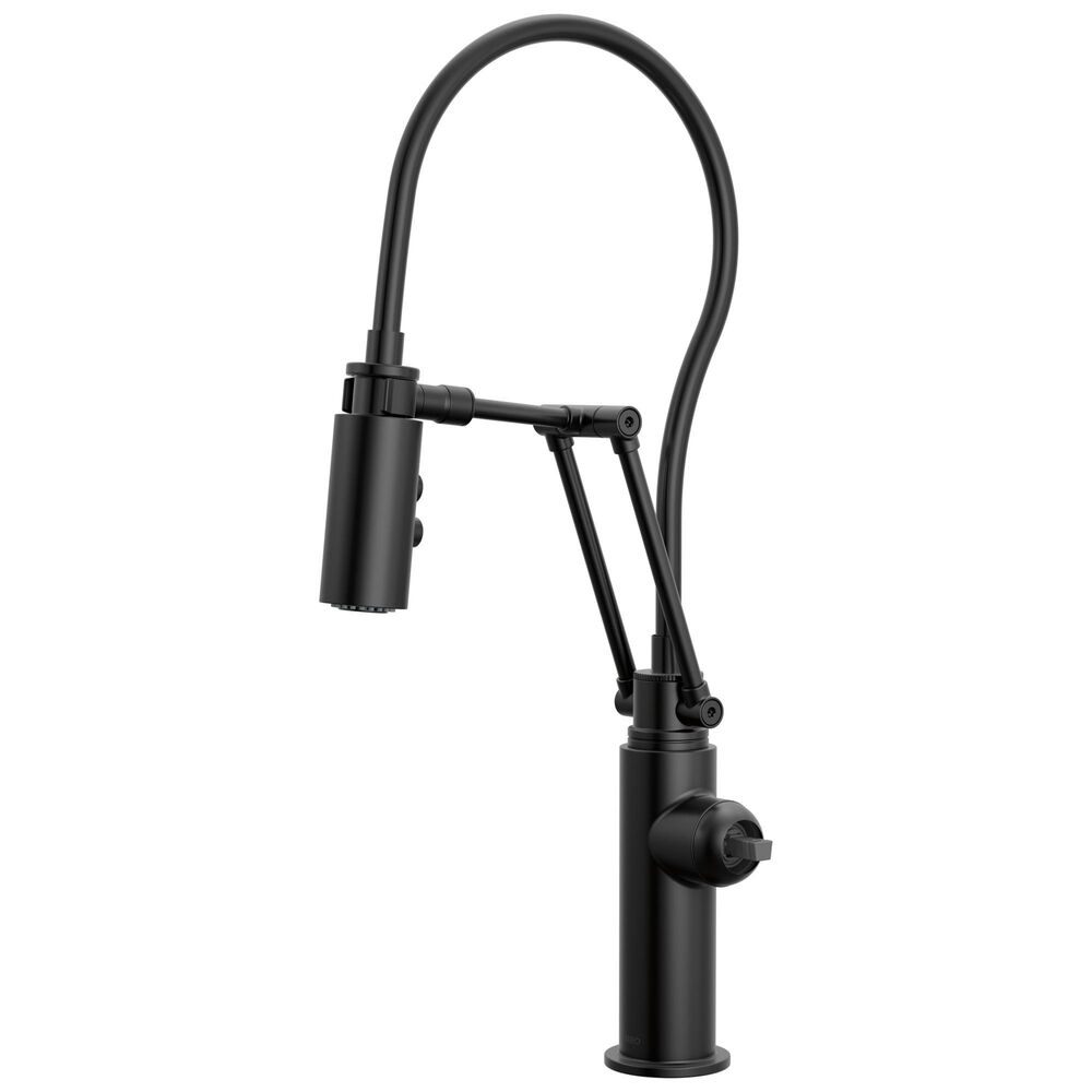 Brizo® 63221LF-BLLHP Odin® Dual-Jointed Kitchen Faucet Less Handle, 1.8 gpm, 1 Faucet Hole, Matte Black