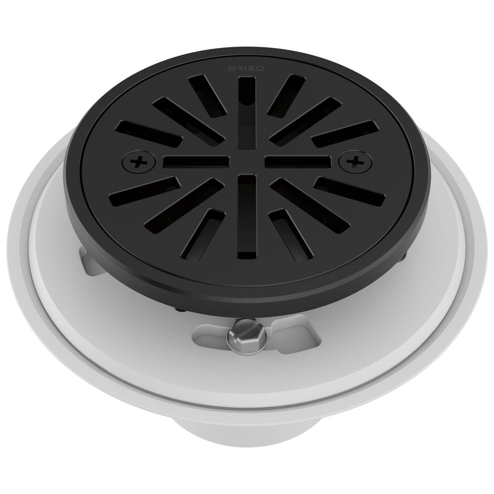 Brizo® BT061414-BL Round Shower Drain, 4" Nominal, Matte Black, Import