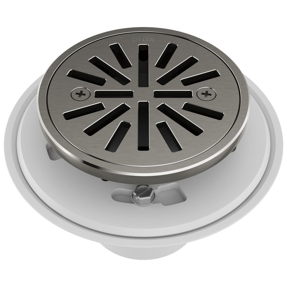 DELTA® DT061411-KS Round Shower Drain, 4" Nominal, Black Stainless, Import