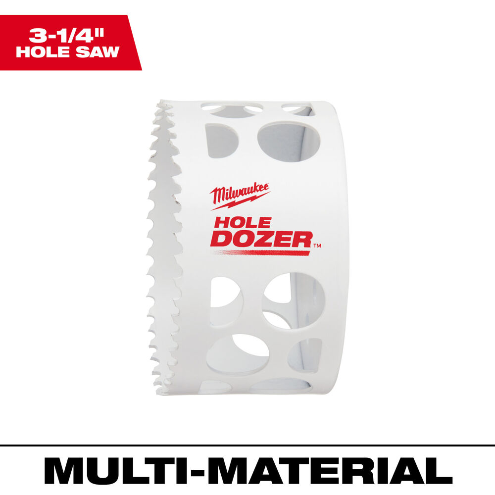 Milwaukee® Tool 49-56-9639 Hole Dozer™ 49-56 Hole Saw, 3-1/4" Dia, 1-5/8" D Cutting, Bi-Metal/8% Cobalt Cutting Edge