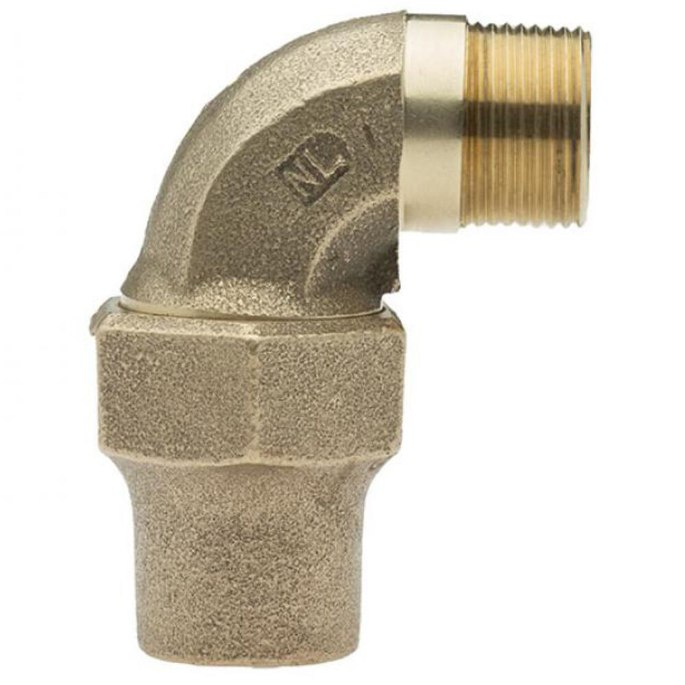 H-15530 Hersey® 1" 1/4 Bend Coupling, C Flare Nut x MNPT, Brass