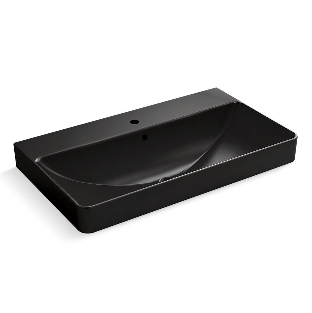 Kohler® K-2749-1-7 Vox® 35-1/2" Rectangular Vessel Bathroom Sink, Black Black