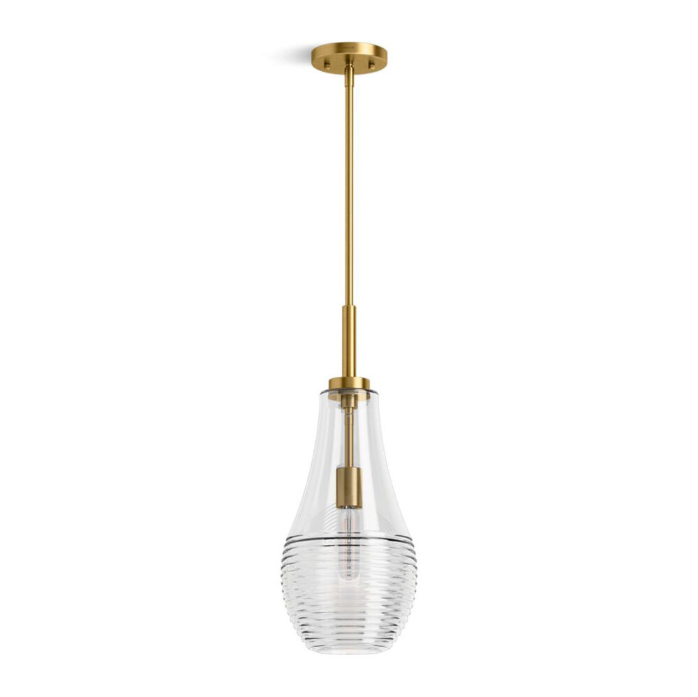 Kohler® K-42196-PE01-2GL Simplice™ 8" Teardrop Pendant, Brushed Moderne Brass