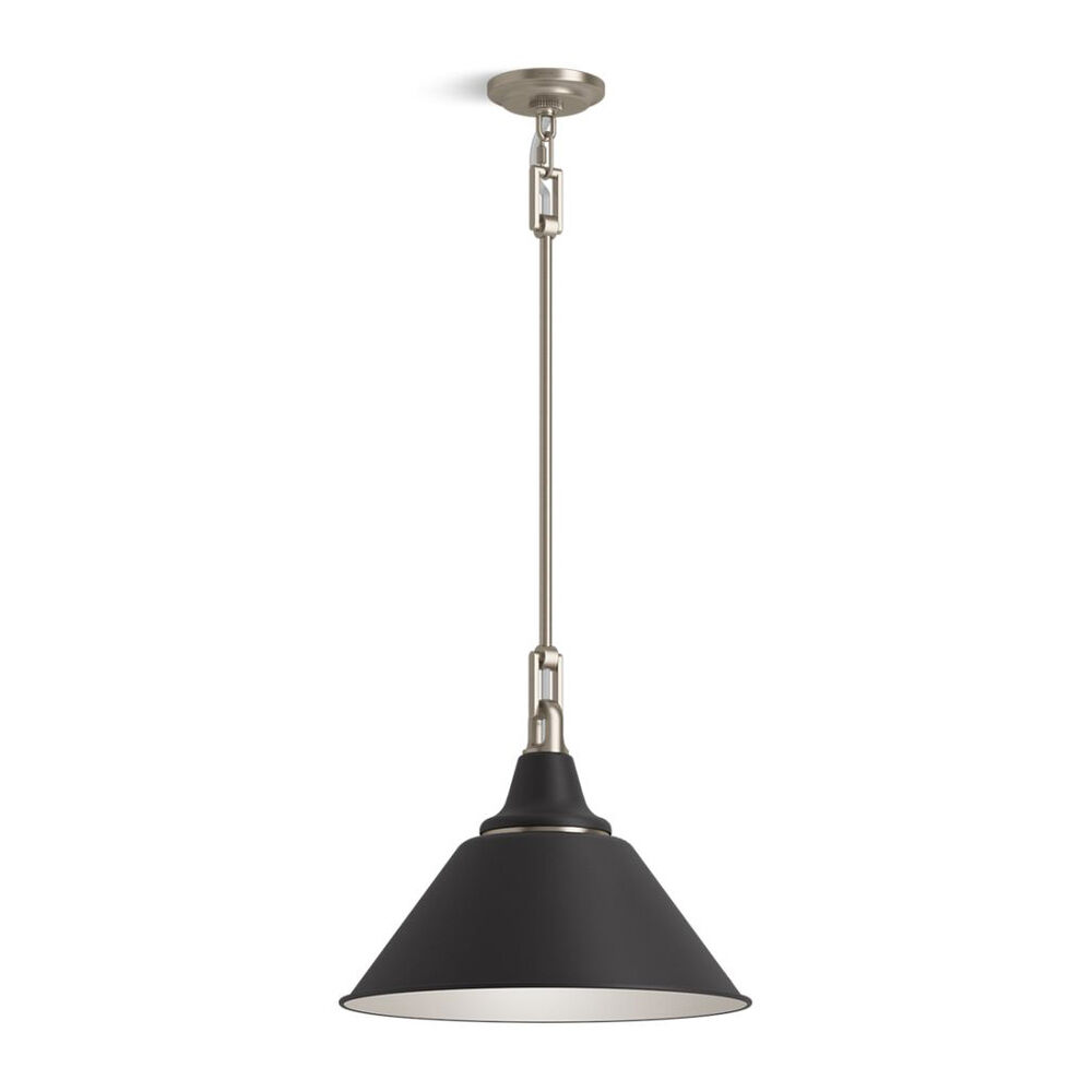 Kohler® K-42202-PE01-MSL Varla™ 16" Pendant, Matte Black w/ Brushed Nickel