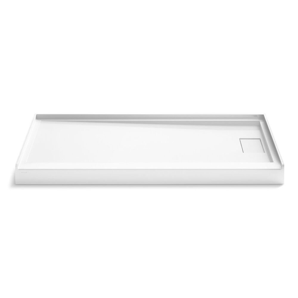 Kohler® K-44148-HW1 Stoneridge® 60 x 30" Alcove Shower Base, Right Drain, Honed White