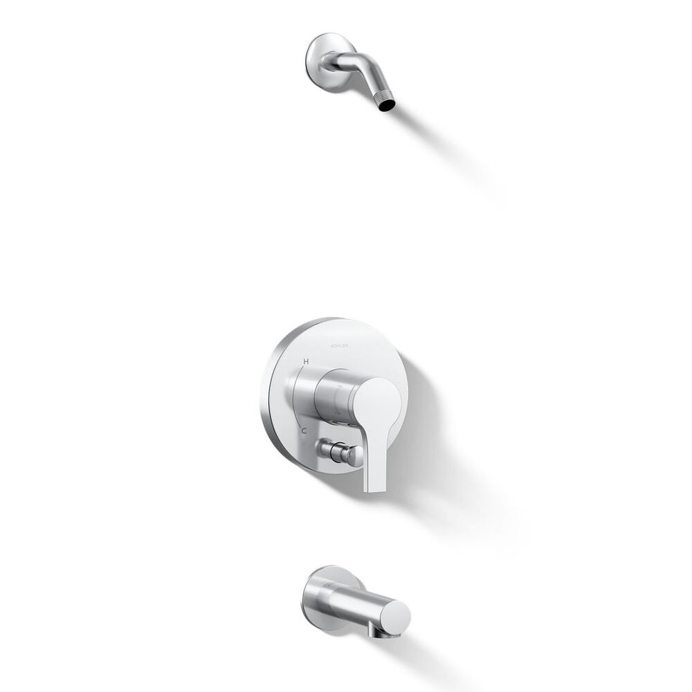 Kohler® K-TLS35327-4-CP Elate® Rite-temp® Bath and Shower Trim Kit w/ Push-button Diverter, w/o Showerhead, Polished Chrome