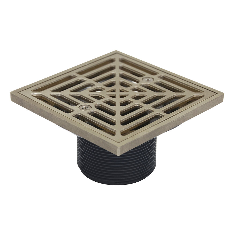 Sioux Chief 821-2LNQ Square Shower Drain Head w/ Ring and Strainer, For Use w/ 821 Series Shower Drain, 2" MNPT