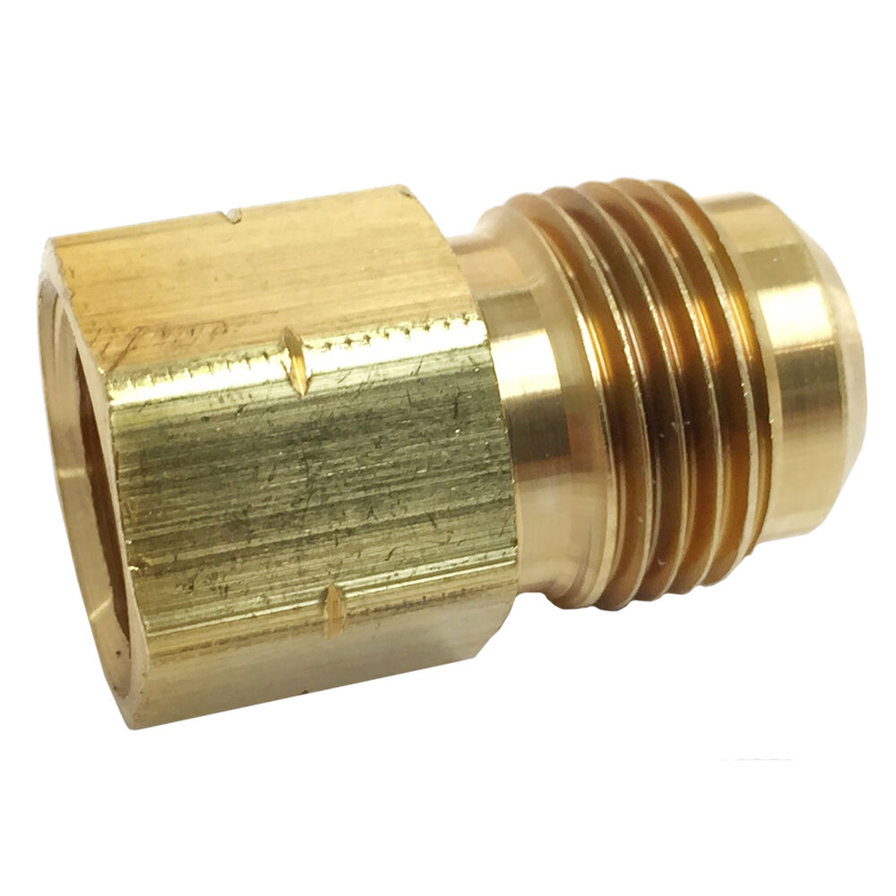Sioux Chief 975-45202001 Straight FIP Adapters, 5/8 x 1/2" Male Flare x FIP End Style, Brass