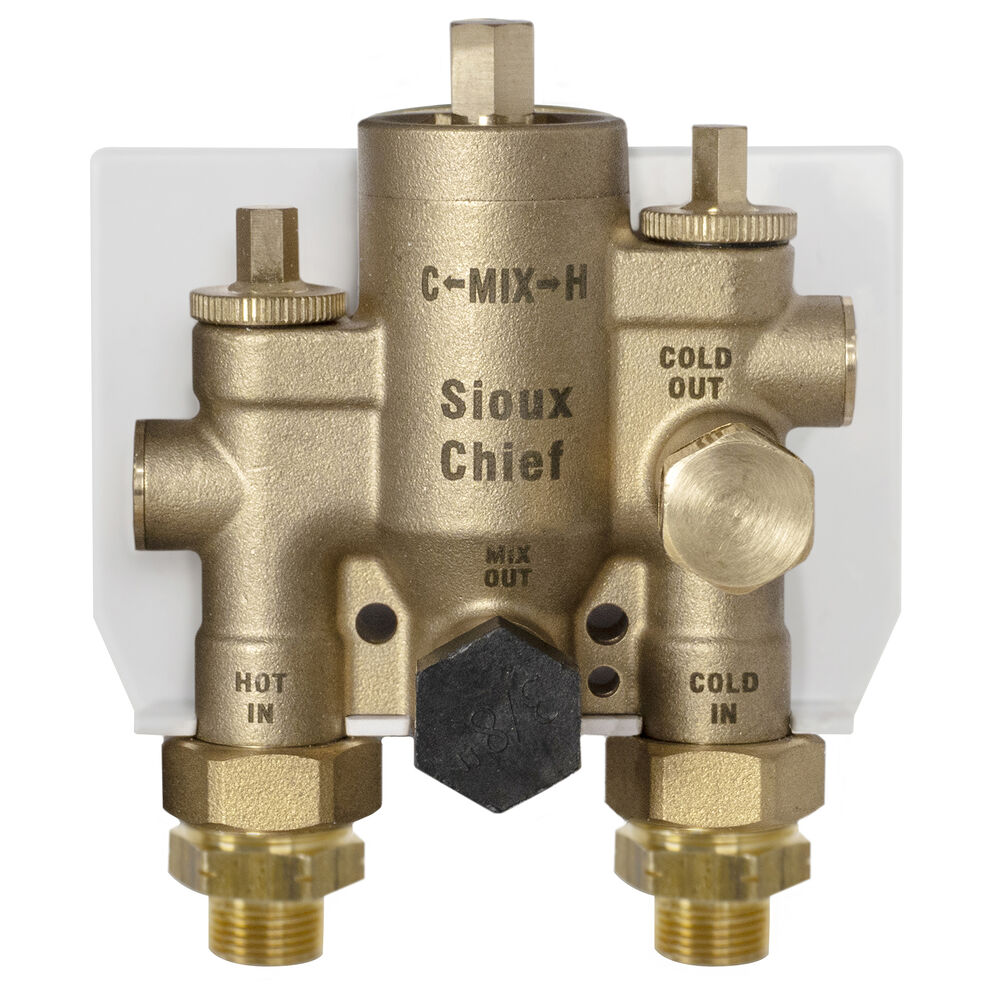 Sioux Chief 120-TM3F 120 Mixing Valve, 3/8", Compression, 150 psi Pressure, 4 gpm, No Lead Brass Body, Import
