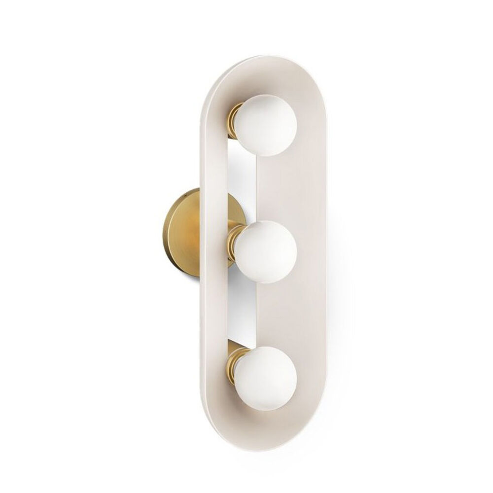 Kohler® 31784-SC03-SLG Jabot® Three-light Sconce, Biscuit Satin w/ Brushed Moderne Brass