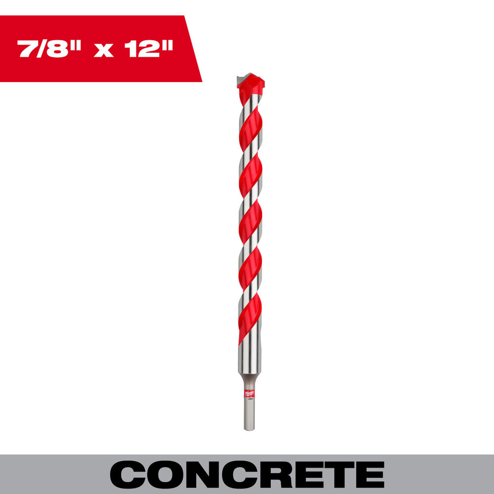 Milwaukee® Tool 48-20-9048 SHOCKWAVE™ Single Ended Hammer Drill Bit, 7/8" Drill Bit, Carbide Cutting Edge