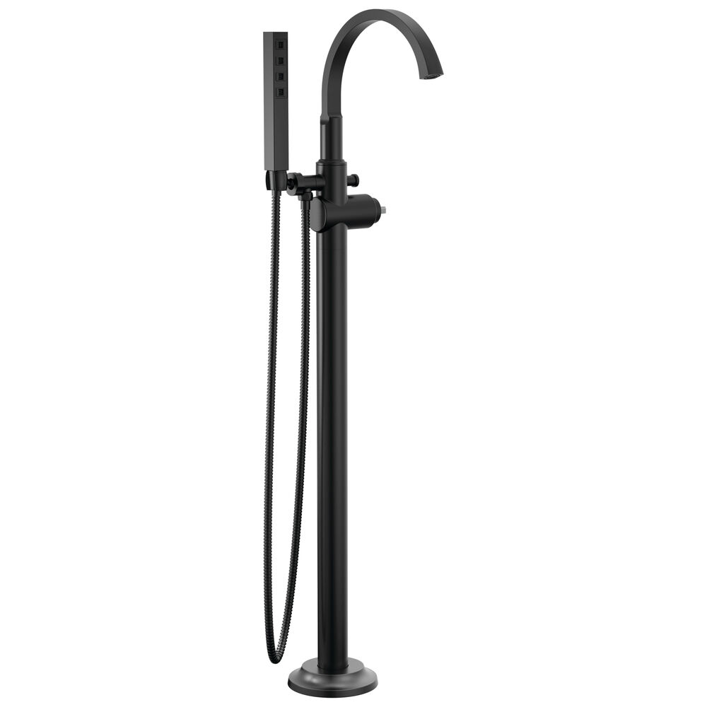 Delta® T4788-BLLHP-FL Tetra™ Floor Mount Tub Filler Trim, Matte Black