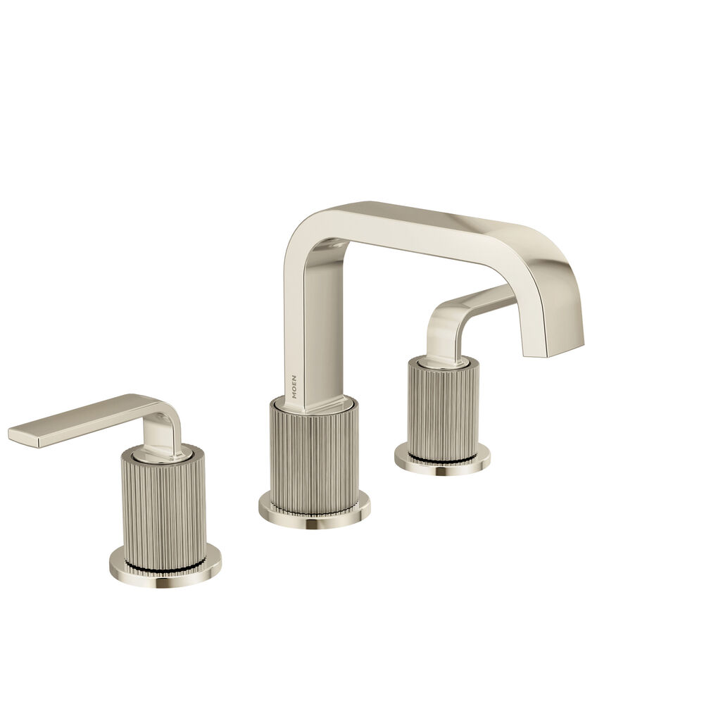 Moen® TVS5758NLBN Cambium Two-Handle Bathroom Faucet, 1.2 gpm, Polished Nickel/Brushed Nickel
