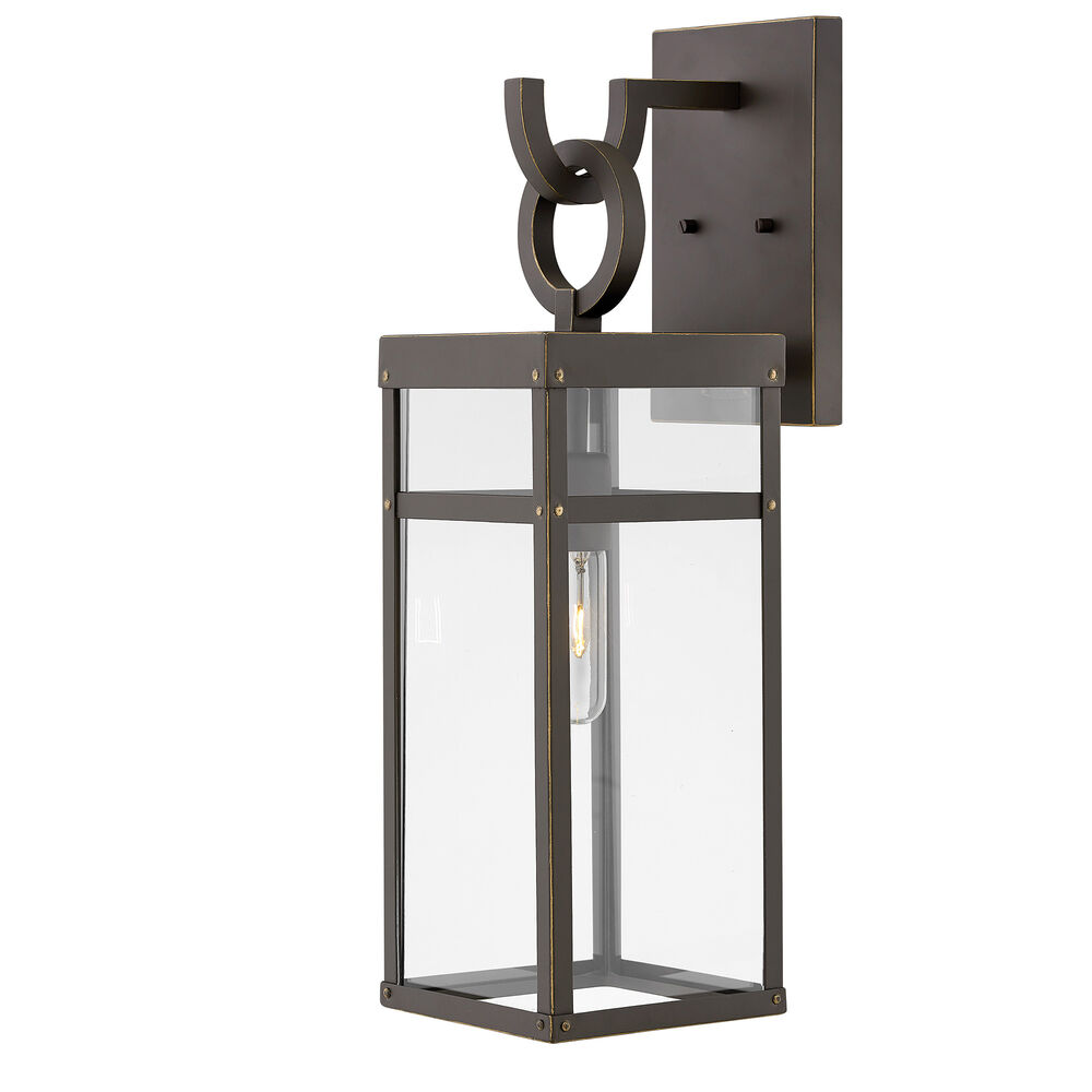 Hinkley® 2804OZ Porter Medium Wall Mount Light Lantern, 1 Bulb, Oil Rubbed Bronze