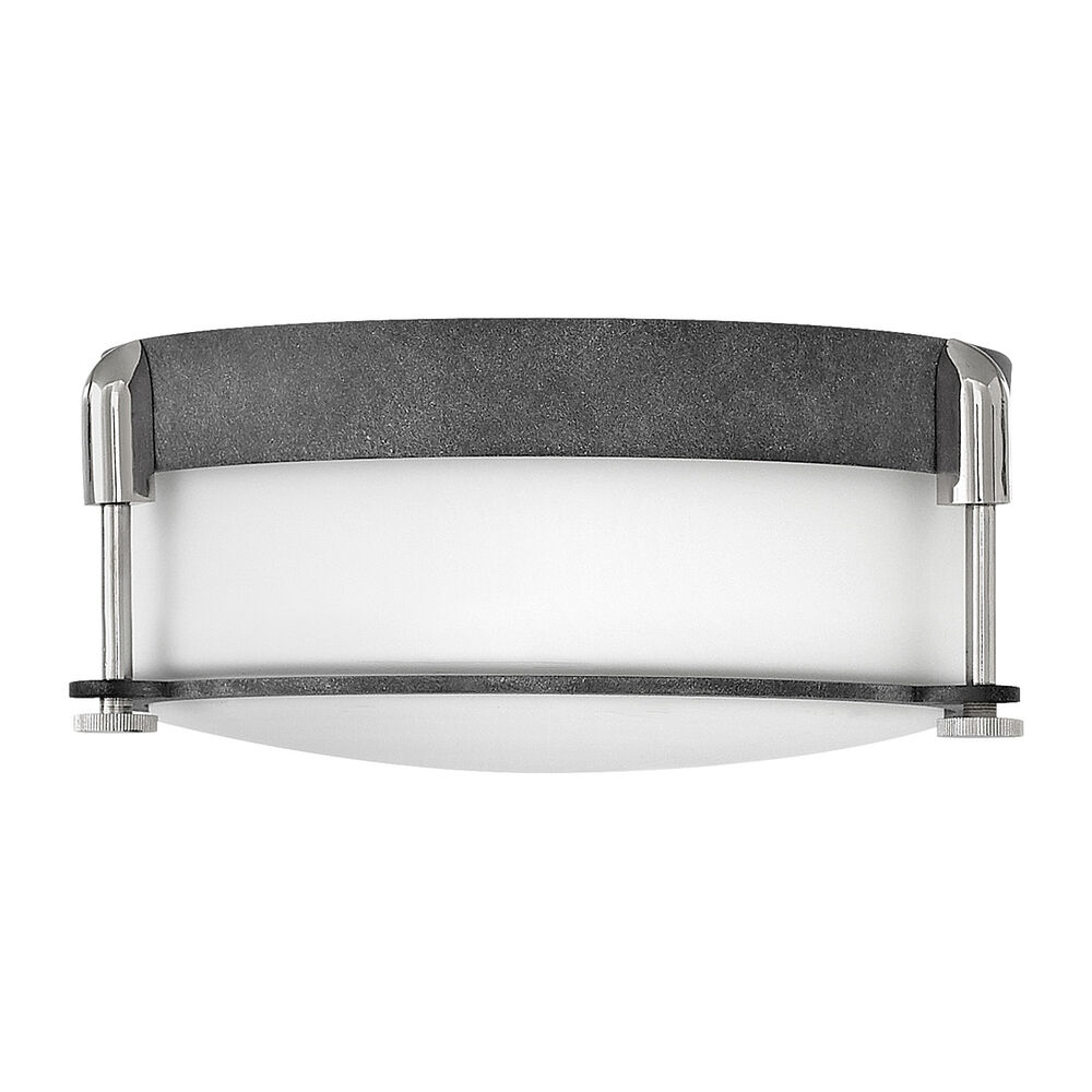 Hinkley® 3231DZ Colbin Small Flush Mount Light, 2 Bulbs, Aged Zinc