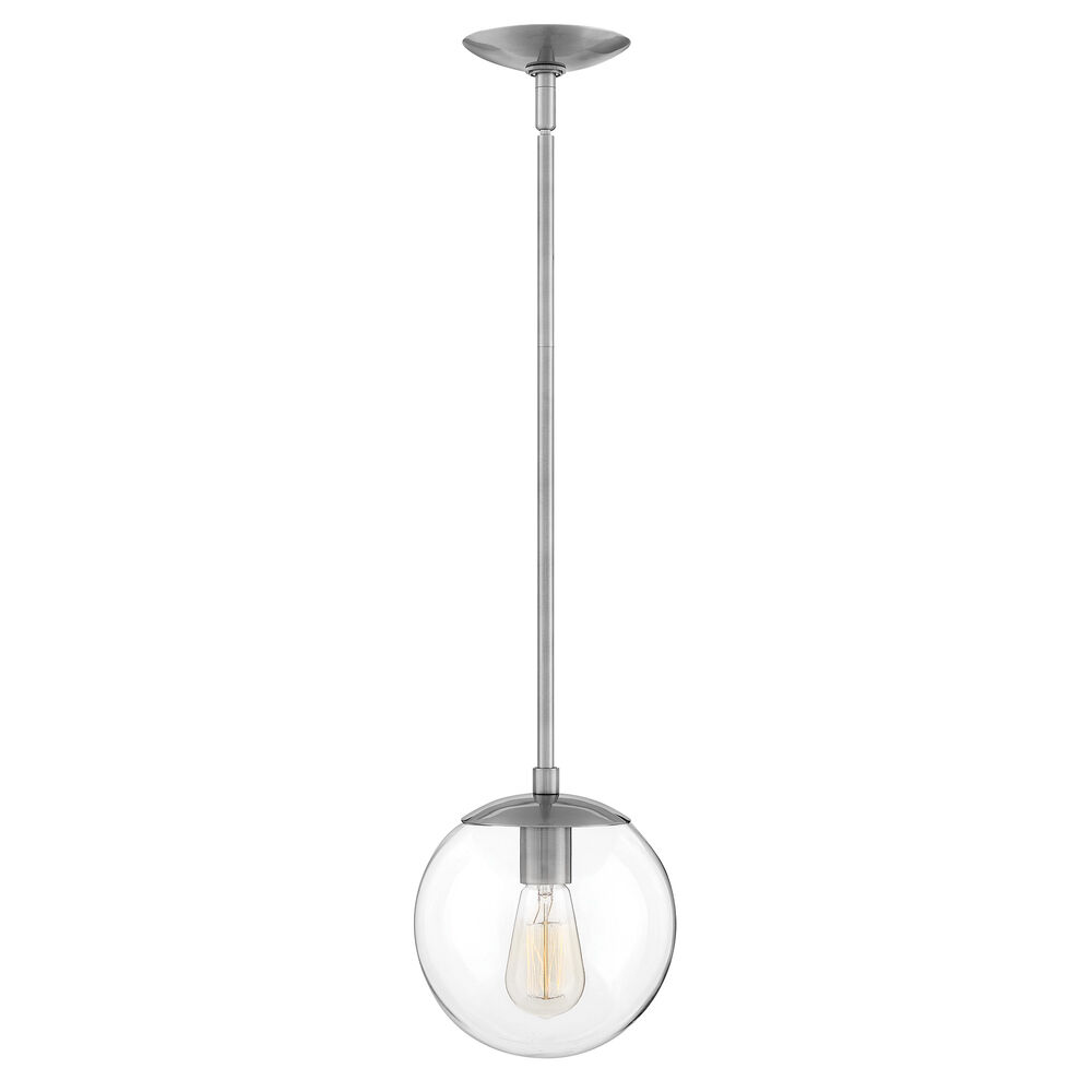 Hinkley® 3747PL Warby Small Pendant Light, 1 Bulb, Polished Antique Nickel