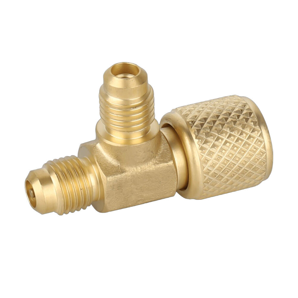 Navac F1030 1/4 in SAE Access Tee Connector, Brass, 2 Pack