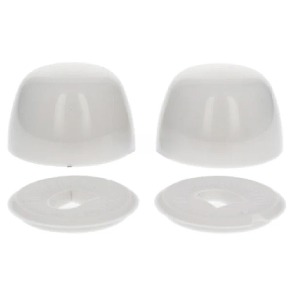 Gerber® 99-287 Pair of Bowl Bolt Caps & Washers, For Use with All Gerber Gravity Toilets Plastic, White