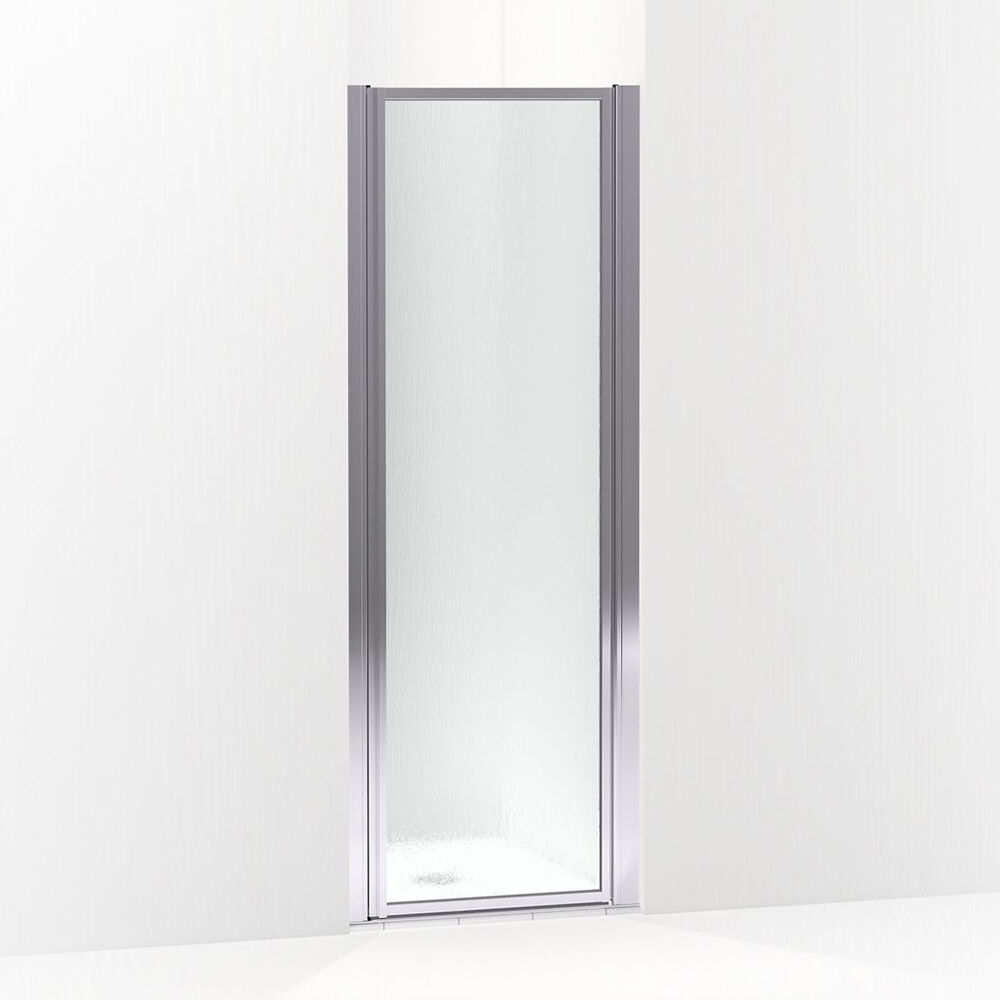Sterling® 26926-3G06-S Standard Pivot Shower Door, 64" H X 23-1/2"-25" W, w/ 1/8"-Thick Rain Textured Glass, Silver
