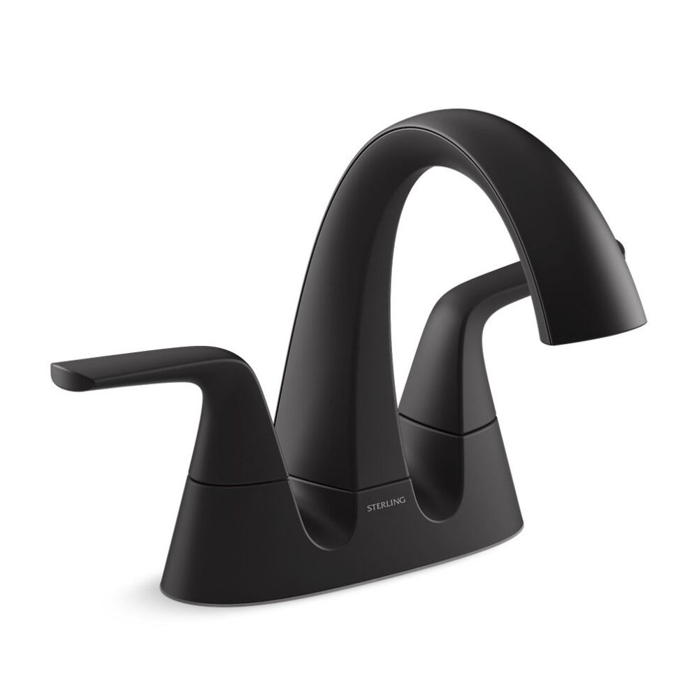 Sterling® 27376-4N-BL Medley® Centerset Bathroom Sink Faucet, 0.5 gpm, Matte Black