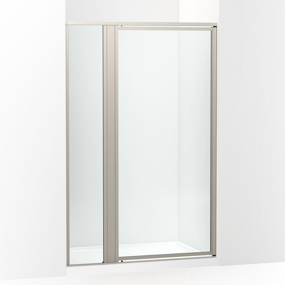 Sterling® 33617-3G05-N Attend® 72" H Pivot Shower Door w/ 1/8"-Thick Glass, Nickel Frame Finish w/ Smooth/Clear Glass Texture