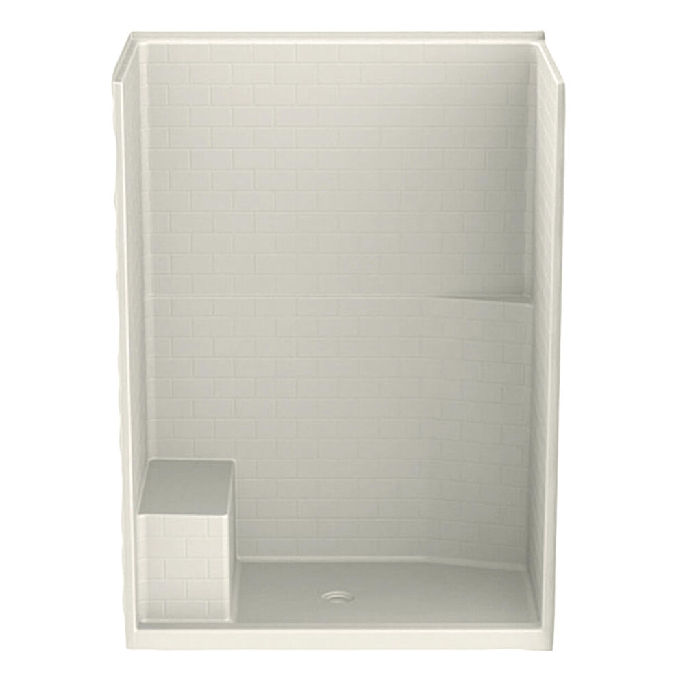 16034STTSM 60x35" AFR AcrylX Alcove Right-Hand Drain One-Piece Shower, Biscuit
