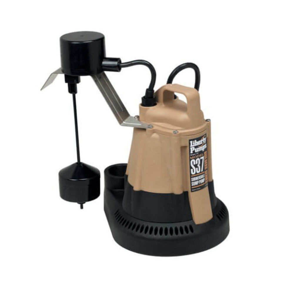 Liberty Pumps® S37-P 1/3 hp Automatic Sump Pump w/ Piggy-Back Vertical Float Switch, 115 V