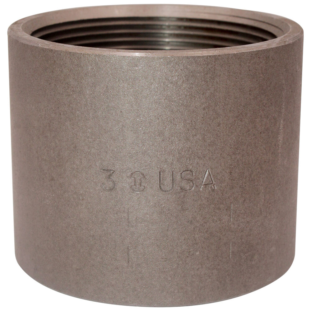 0320199029 FIG 336 Standard Tapped Straight Full Coupling, Steel, 3", NPT, Black Oxide, Domestic