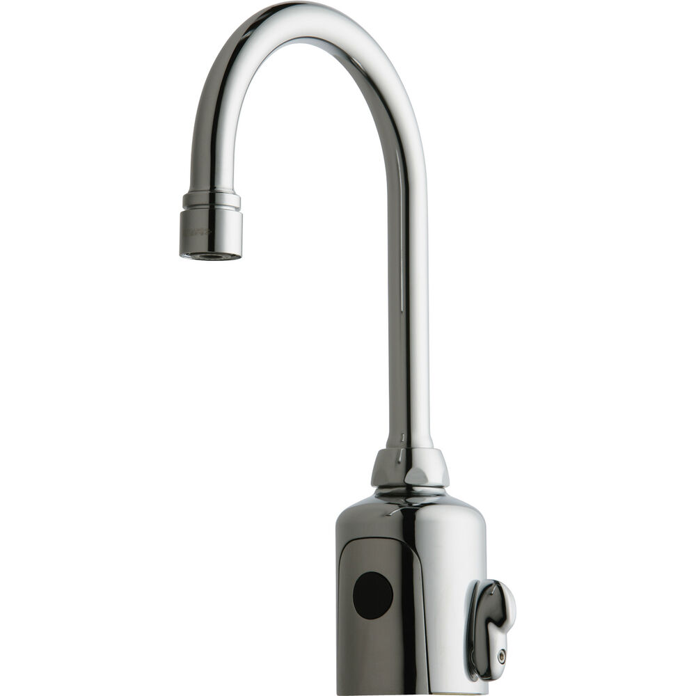Chicago Faucet® 116.223.AB.1T HyTronic Touchless Faucets, Commercial, 0.5 gpm Flow Rate, 7-1/4 in H Spout, 1 Faucet Holes, Polished Chrome