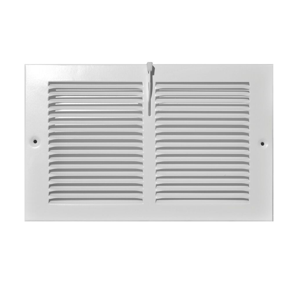 123SD214X06 TRUaire 14"x6" 1-Way Stamped Baseboard Register, Steel, White