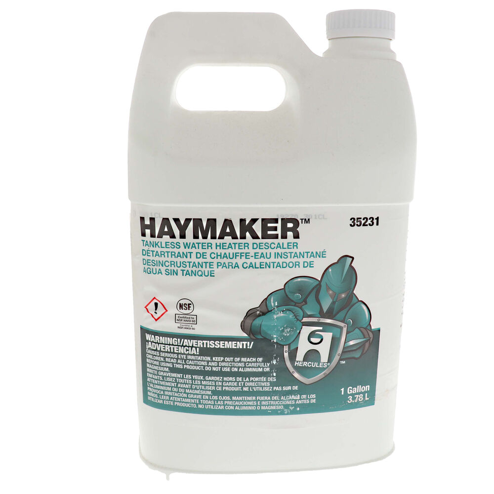 Hercules® Haymaker® 35231 Tankless Water Heater Descaler, 1 gal, Liquid, Slight Sugary