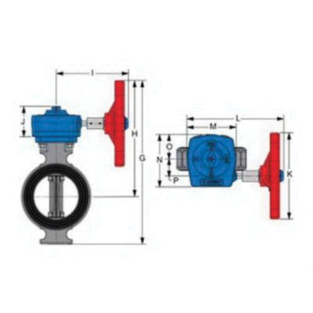 Spears® 752321-080 Butterfly Valve, 8", 150 lb, PVC Body, EPDM Softgoods, Domestic