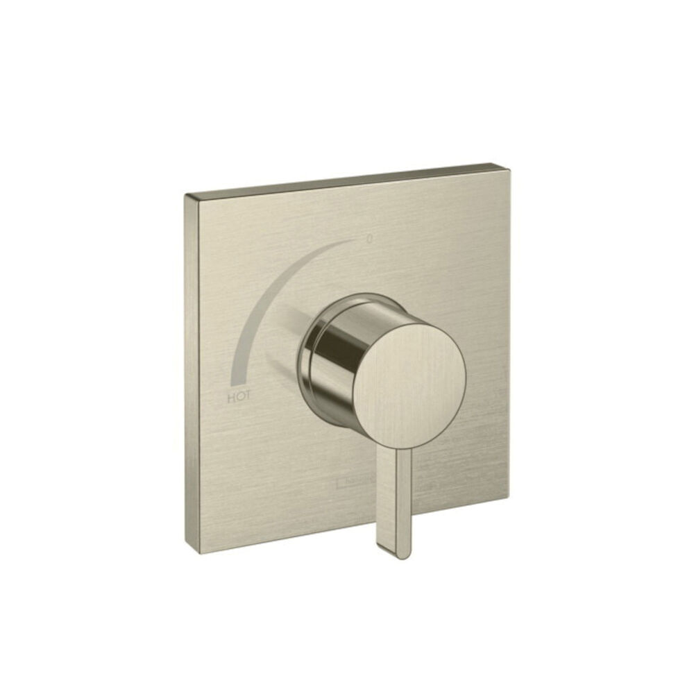 Hansgrohe 15724821 Ecostat Square Pressure Balance Trim, 6-1/8" W x 2-3/8 to 3-1/2" D x 6-1/8" H Trim, Brushed Nickel, Domestic