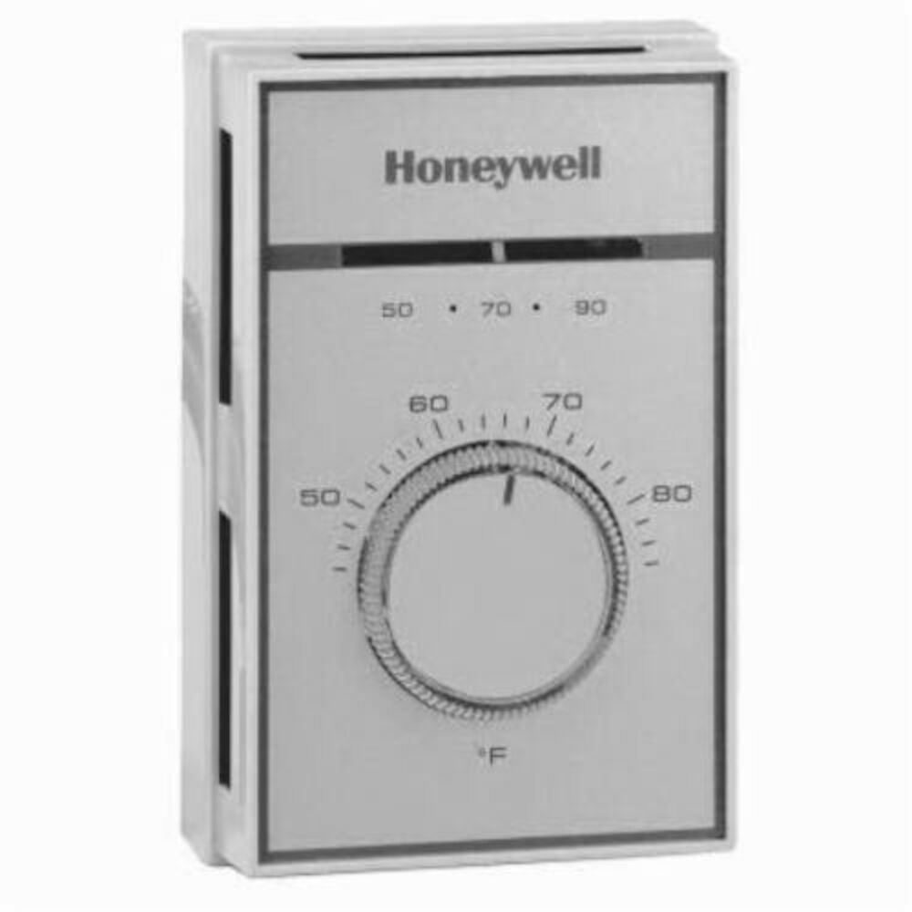 Honeywell T451A3005/U Line Voltage Thermostat, 44 to 86 deg F Control Range, 2 deg F Differential, SPST Switch Action