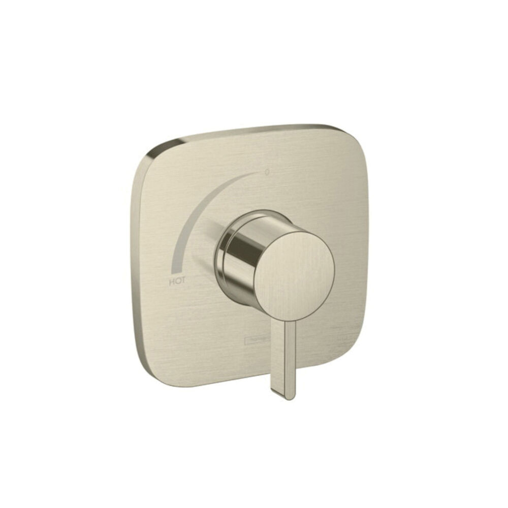 Hansgrohe 15718821 Ecostat E Pressure Balance Trim, 6-1/8" W x 2-3/8 to 3-1/2" D x 6-1/8" H Trim, Brushed Nickel, Domestic