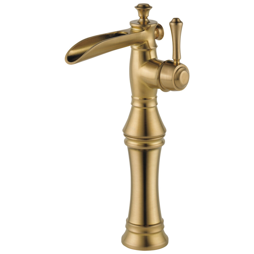 Delta Cassidy™ Single Handle Channel Vessel Bathroom Faucet, Champagne Bronze