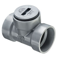 P445x-040C 4 LabWaste® Cleanout Tee With Countersunk Plug, HubxHubxFNPT ...