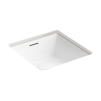 Kohler® 21056-0 Brazn™ Bathroom Sink w/ Overflow, Square Shape, 16-5/16 ...